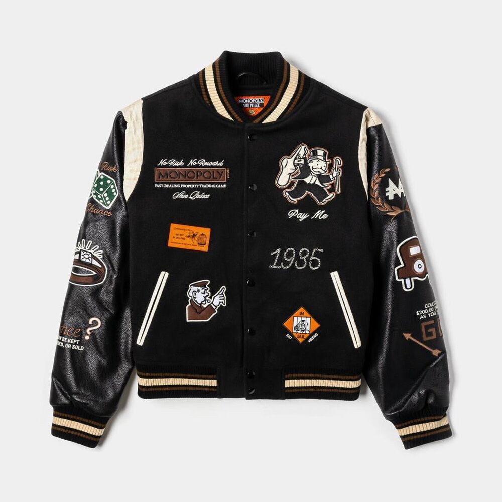 SHOE PALACE SP X MONOPOLY NO RISK VARSITY MENS LIFESTYLE JACKET